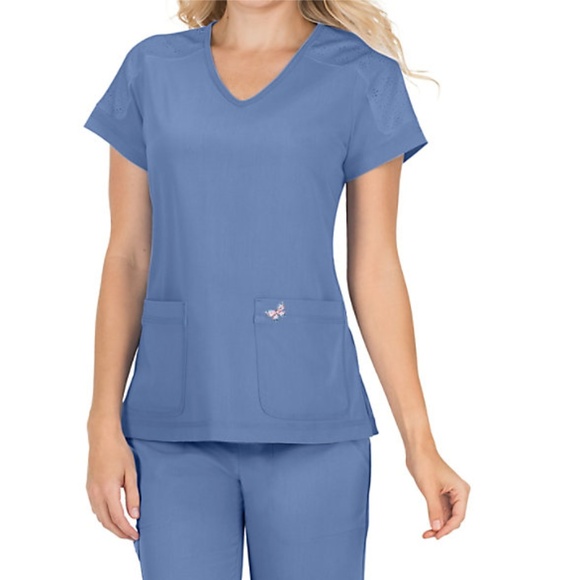 Koi Mariposa Medical Scrub Set True Ceil New - Picture 1 of 4